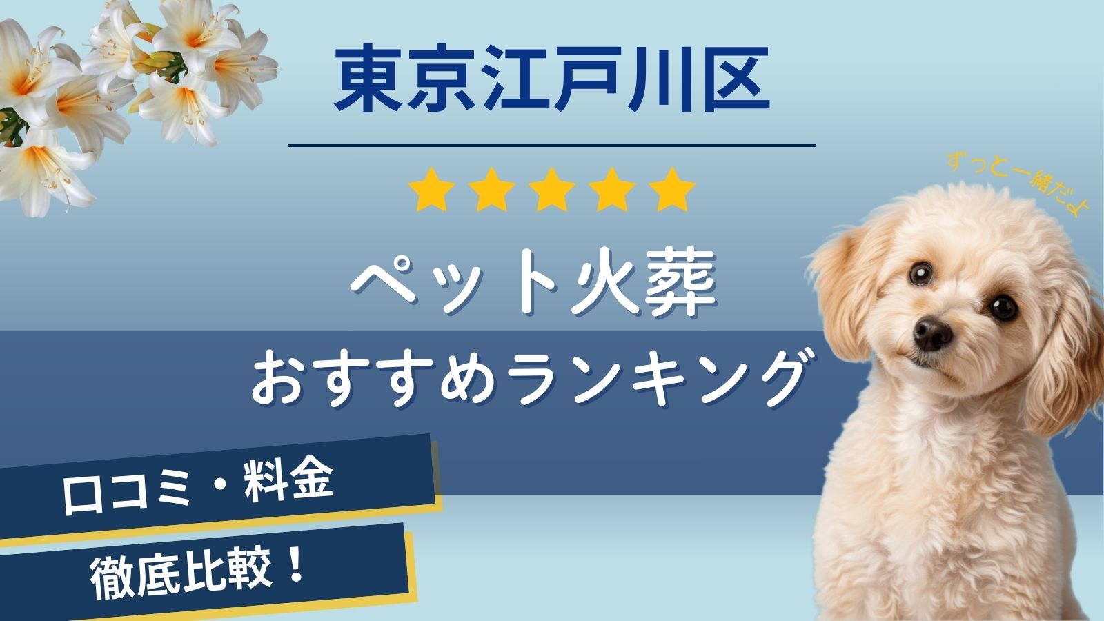 【ペット火葬】東京江戸川区の5社口コミランキング！